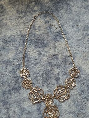 Gold Floral Statement Necklace - Women Jewelry
